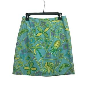 Lilly Pulitzer Skirt Size 8 In Pineapple Palm Tree White Label Colorful
